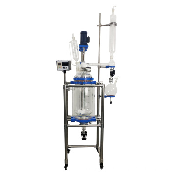 10L 20L 50L 100L 150L 200L Laboratory Chemical Reactor Jacked Double Layer  Glass Stirred Tank Reactor